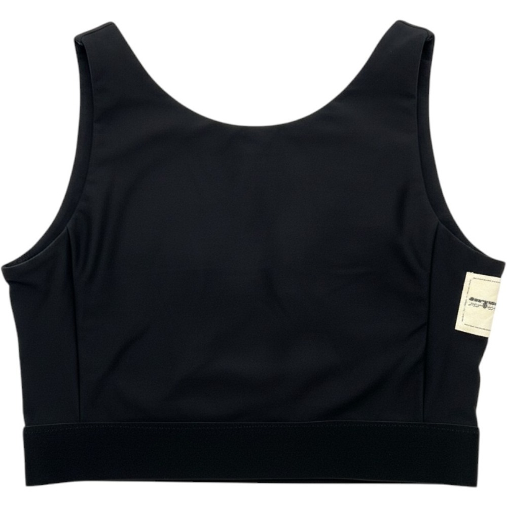 For Them The Binder Women Gemini Black Compression Scoop Neck Elastic Hem Top